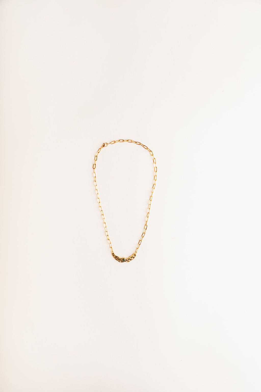 Gold Chain Necklace with Crescent Moon - 18kt